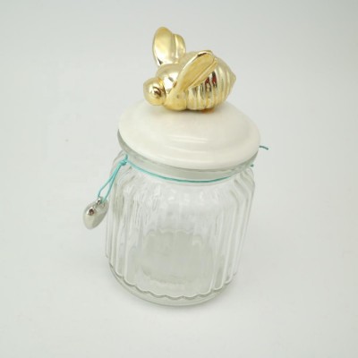 Handmade Gift Round Grass Jewelry Box with ceramic lid, Jewelry Organizer With Golden Lid For Wedding Gift Home Decoration