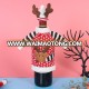 Bulk Wholesale Red Christmas Decoration Knit Sweater Fashion Design Wine Bottle Cover For New Year